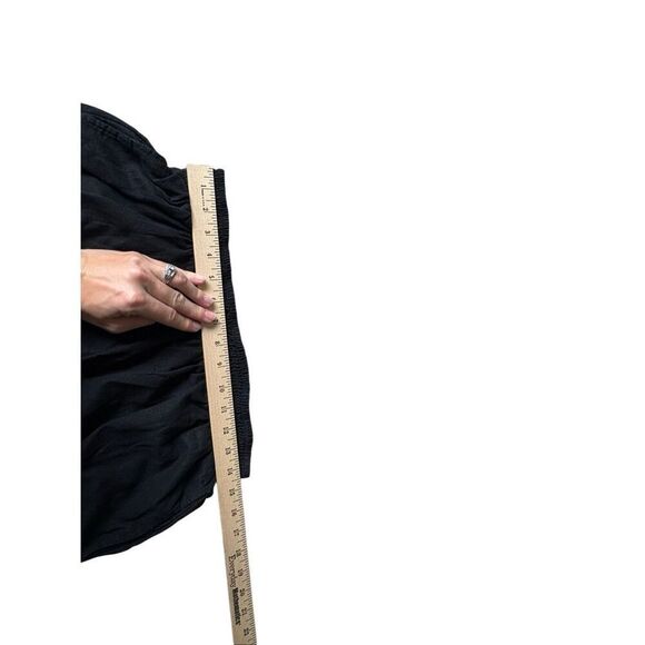 Aerie High Waisted Linen Blend Pants size L Regular Black Pull On - Picture 8 of 10